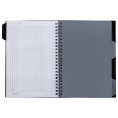 Тетрадь обложка пластик, А5 80 л., гребень, 4 разделителя, клетка, BRAUBERG, серый, 405369 - фото 8