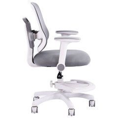 Кресло детское с подставкой для ног BRABIX KIDS "MG-215", сетка/ткань TW, серое, 533313 - фото 3