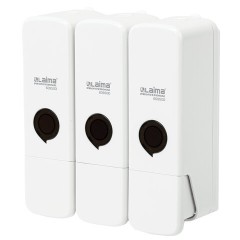 Дозатор тройной 3 х 0,3 л для жидкого мыла/шампуня/геля LAIMA PREMIUM, НАЛИВНОЙ, белый, 609500 - фото 2