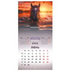 Календарь настенный перекидной 2026 г., BRAUBERG, 12 листов, 28,5х28,5 см, "Благородные лошади", 116932 - фото 9