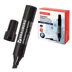 Маркер перманентный BRAUBERG "JUMBO", ЧЕРНЫЙ, ШИРОКАЯ ЛИНИЯ ПИСЬМА, скошенный наконечник, 3-10 мм, 151224