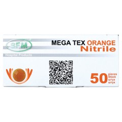 Перчатки нитриловые сверхпрочные с текстурой SFM MEGA TEX ORANGE, Германия, 25 пар (50 штук), размер XL (очень большой), 4036534915202 - фото 6