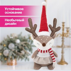 Украшение новогоднее интерьерное 40 см, дизайн "Веселый оленёнок", полиэстер, ЗОЛОТАЯ СКАЗКА, 592508 - фото 8