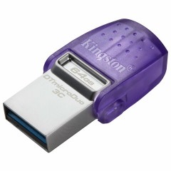 Флеш-диск 64 GB KINGSTON DataTraveler microDuo 3C, разъем USB 3.2, Type-C, фиолетовый, DTDUO3CG3/64GB Флеш-диск 64 GB KINGSTON DataTraveler microDuo 3C, разъем USB 3.2, Type-C, фиолетовый, DTDUO3CG3/64GB - фото 3