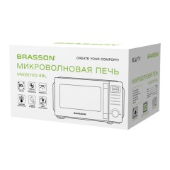 Микроволновая печь BRASSON (БРАССОН) MW2070D-8BL, 20 л, 700 Вт, таймер, 8 АВТО ПРОГРАММ, дисплей, защита от детей, черная, 454979 - фото 10
