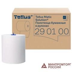 Полотенца бумажные рулонные 280 м, Tellus/TORK Matic (Система H1) UNIVERSAL, КОМПЛЕКТ 6 рулонов, 290100