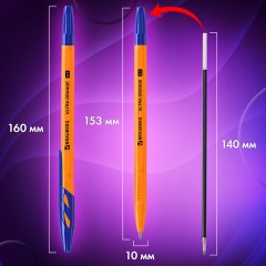 Ручки шариковые BRAUBERG "ULTRA ORANGE", СИНИЕ, НАБОР 10 штук, корпус оранжевый, узел 0,7 мм, 143571 Ручки шариковые BRAUBERG "ULTRA ORANGE", СИНИЕ, НАБОР 10 штук, корпус оранжевый, узел 0,7 мм, 143571 - фото 12