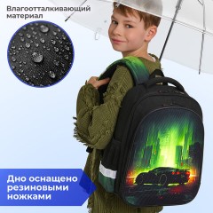 Ранец BRAUBERG KIDS STANDARD, 2 отделения, "Зеленый город", 36х28х14 см, 274428 - фото 11