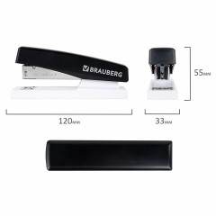Степлер №24/6, 26/6 BRAUBERG "STYLE MAX", до 30 листов, черный, 272749 - фото 7
