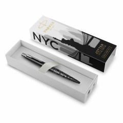 Ручка шариковая PARKER "Jotter New York Black CT", корпус черный лак, детали из нержавеющей стали, синяя, 2187554 Ручка шариковая PARKER "Jotter New York Black CT", корпус черный лак, детали из нержавеющей стали, синяя, 2187554 - фото 4