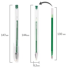 Ручки гелевые BRAUBERG "Jet", НАБОР 6 ЦВЕТОВ, узел 0,7 мм, линия письма 0,5 мм, 141037 - фото 9