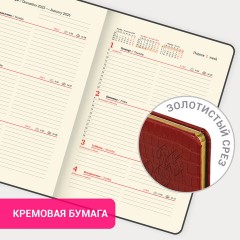 Еженедельник датированный 2026 А5 145х215 мм, BRAUBERG "Comodo", под кожу, красный, 117168 - фото 15
