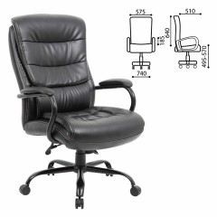Кресло офисное BRABIX PREMIUM "Heavy Duty HD-004", НАГРУЗКА до 200 кг, экокожа, черное, 531942 Кресло офисное BRABIX PREMIUM "Heavy Duty HD-004", НАГРУЗКА до 200 кг, экокожа, черное, 531942 - фото 2