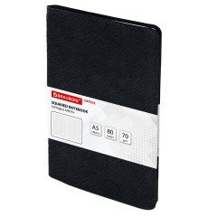 Бизнес-тетрадь на гребне А5 148x218 мм, BRAUBERG "Office PRO", под кожу, клетка, 80 л., чёрная, 111046 - фото 4