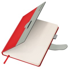 Ежедневник датированный 2026, А5, 138х213 мм, BRAUBERG "Esthetic", под кожу, держатель для ручки, застежка, красный/серый, 117371 - фото 4