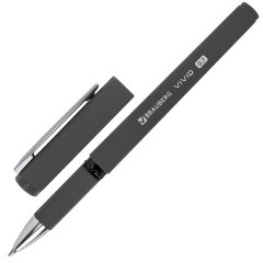 Ручки шариковые с грипом BRAUBERG "VIVID", НАБОР 3 ШТУКИ, СИНИЕ, SOFT TOUCH покрытие, узел 0,7 мм, линия письма 0,35 мм, 144401 - фото 4