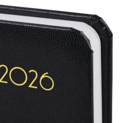 Ежедневник датированный 2026, МАЛЫЙ ФОРМАТ 100х150 мм, А6, BRAUBERG "Select", балакрон, черный, 117260 - фото 4