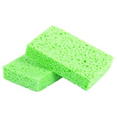 Губки для посуды 110х70х20 мм, ЦЕЛЛЮЛОЗНЫЕ, КОМПЛЕКТ 2 штуки, зеленые, LAIMA, 700257 - фото 3