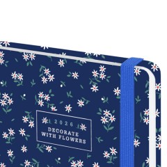 Ежедневник датированный 2026 с резинкой 145х203 мм, А5, BRAUBERG, твердый, фольга, "Ромашки", 117346 - фото 4