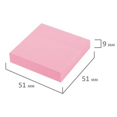 Блок самоклеящийся (стикеры) STAFF STANDARD, ПАСТЕЛЬНЫЙ 51х51 мм, розовый, 100 листов, 116580 - фото 3