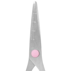Ножницы BRAUBERG KIDS 130 мм, ручки розовые, закругленные лезвия с линейкой, 274063 - фото 4