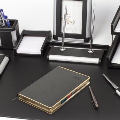 Ежедневник датированный 2026 А5 148х218 мм, GALANT "Infinity Gold", под кожу, серый, 117502 - фото 5