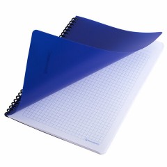 Тетрадь обложка пластик, А5, 80 л., спираль пластик, клетка, BRAUBERG "Metropolis", синий, 404744 - фото 3