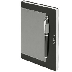 Ежедневник в наборе с ручкой А5, 144x210 мм, BRAUBERG "Style" под кожу, 160 листов, черный, 116860 - фото 6