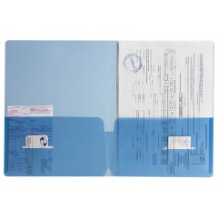 Папка-уголок с 2 карманами BRAUBERG, синяя, 0,18 мм, 224883 - фото 4