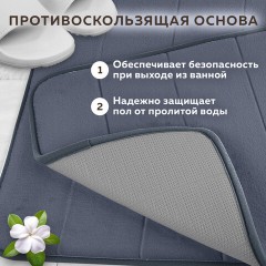Комплект ковриков MEMORY EFFECT для ванной 50х80 см и туалета 40х60 см темно-серый LAIMA HOME, 608448 Комплект ковриков MEMORY EFFECT для ванной 50х80 см и туалета 40х60 см темно-серый LAIMA HOME, 608448 - фото 20