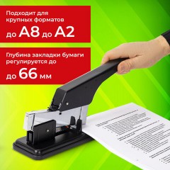 Степлер МОЩНЫЙ №24/6-23/24 металлический STAFF "HEAVY DUTY ECO", до 200 листов, черный, 272737 - фото 14