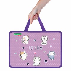 Папка на молнии с ручками BRAUBERG KIDS А4, 1 отделение, пластик, 100 мм, "Playing kittens", 272116 Папка на молнии с ручками BRAUBERG KIDS А4, 1 отделение, пластик, 100 мм, "Playing kittens", 272116 - фото 5