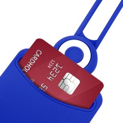 Бейдж вертикальный для пропуска и ID-карт, СИЛИКОНОВЫЙ, 85х54 мм, шнурок 42 см, синий, BRAUBERG, 238902 - фото 6