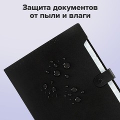 Папка-органайзер на кнопке 12 отделений, BRAUBERG "Extra", А4, черная с белым, 271930 - фото 13