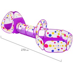 Детская игровая палатка-лабиринт с тоннелем и сухим бассейном, 90x190x270 см, BRAUBERG KIDS, 665172 - фото 18