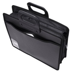 Папка-портфель пластиковая BRAUBERG А4+ (390х320х120 мм), 4 отделения, фактура под дерево, черная, 221391 - фото 5