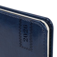 Еженедельник датированный 2026, МАЛЫЙ ФОРМАТ 95х155 мм, А6, BRAUBERG "Imperial", под кожу, синий, 117187 - фото 4