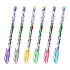 Ручки гелевые МЕТАЛЛИК BRAUBERG KIDS "CUTE ANIMALS", НАБОР 6 ЦВЕТОВ, корпус с печатью, узел 1 мм, линия письма 0,7 мм, 144440 - фото 3