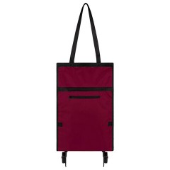 Сумка хозяйственная на колесах складная 50x32x15 см, 24 л, до 15 кг, Оксфорд 600D, бордовая, ЛЮБАША, 701401 - фото 4