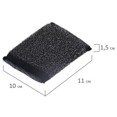Губка-скрабер 11х10х1,5 см, поролон + металлическая оплетка КОМПЛЕКТ 2 штуки, посуда, уборка, LAIMA, 700058 - фото 7