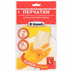 Перчатки МНОГОРАЗОВЫЕ латексные "Для деликатной уборки", размер L (большой), вес 29 г, KOMFI, DGL018L Перчатки МНОГОРАЗОВЫЕ латексные "Для деликатной уборки", размер L (большой), вес 29 г, KOMFI, DGL018L - фото 8