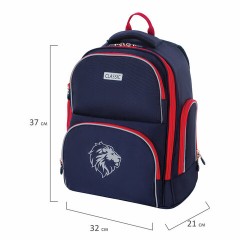 Рюкзак BRAUBERG CLASSIC, легкий каркас, премиум материал, "Lion", синий, 37х32х21 см, 228829 Рюкзак BRAUBERG CLASSIC, легкий каркас, премиум материал, "Lion", синий, 37х32х21 см, 228829 - фото 8