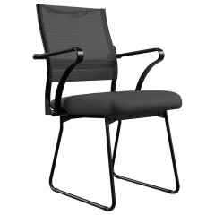 Кресло для приемных и переговорных МЕТТА ErgoLife Sit Air M4, ткань-сетка черная, z6A0.60.1.6A5