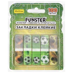 Закладки клейкие Z-сложения FUNSTER (ФАНСТЕР) "Футбол", 45х12 мм, 100 шт. (5 цветов х 20 листов), в диспенсере, 116698 - фото 6