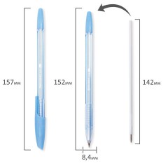 Ручки шариковые BRAUBERG "X-333 PASTEL", НАБОР 8 ШТУК, СИНИЕ, узел 0,7 мм, линия письма 0,35 мм, 144531 - фото 12