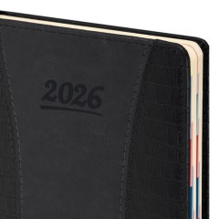 Ежедневник датированный 2026 А5 148х218 мм, GALANT "CombiContract", под кожу, черный, 117488 - фото 4
