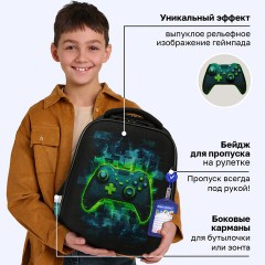 Ранец BRAUBERG FIT, 2 отделения, "Неоновый геймпад", объемный дизайн, 38х27х14 см, 274385 - фото 13