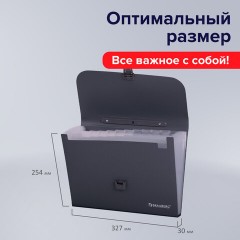 Папка-портфель пластиковая BRAUBERG А4 (327х254х30 мм), 13 отделений, серая, 221438 Папка-портфель пластиковая BRAUBERG А4 (327х254х30 мм), 13 отделений, серая, 221438 - фото 5
