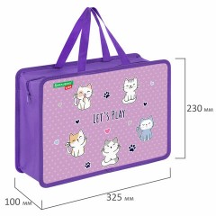 Папка на молнии с ручками BRAUBERG KIDS А4, 1 отделение, пластик, 100 мм, "Playing kittens", 272116 Папка на молнии с ручками BRAUBERG KIDS А4, 1 отделение, пластик, 100 мм, "Playing kittens", 272116 - фото 6