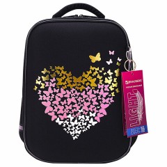 Ранец BRAUBERG LIGHT, 1 отделение, с брелоком, "Shining heart", фольгированная печать, 36х26х13 см, 272029 - фото 9